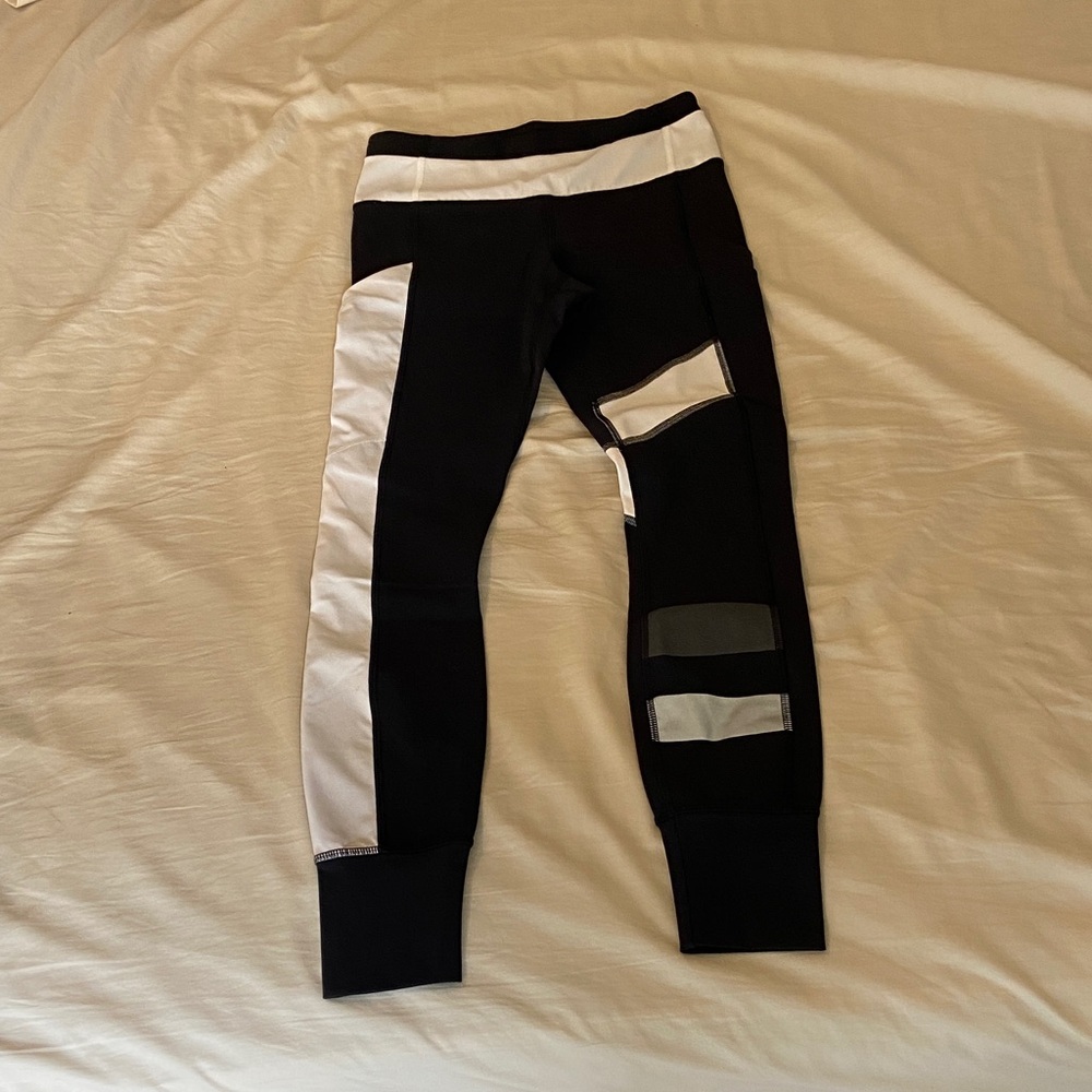 Black and White Athletic Reflector Leggings